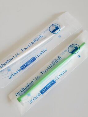 (NEW, Set of 2) Dual-end Tuft & V-trim Orthodontic Toothbrush